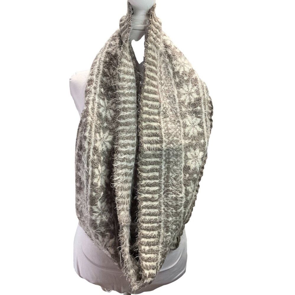 Infinity scarf snowflakes and stripes